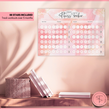 Load image into Gallery viewer, 3-Month Fitness Tracker with Gold Stars to Track Daily Workouts | Pink A4