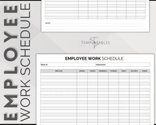 Load image into Gallery viewer, Employee Work Schedule & Time Tracker | EDITABLE Employee Time Sheet Template for Google Docs & Microsoft Word