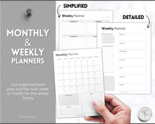 Load image into Gallery viewer, Family Meeting Guide - 12pg Printable Bundle with Meeting Agenda | Family Calendar, Household Planner & Home Organization | Mono