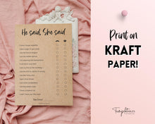 Load image into Gallery viewer, 'He Said She Said' Bridal Shower Game Printable