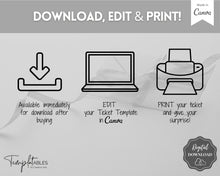 Load image into Gallery viewer, Tattoo Ticket Template | EDITABLE Tattoo Gift Certificate Voucher