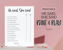 Load image into Gallery viewer, 'He Said She Said' Bridal Shower Game Printable