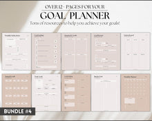 Load image into Gallery viewer, Ultimate ADHD Planner Bundle | Printable ADHD Neurodivergent Daily Life Planner, Fitness, Goal, Finances & Budget, Self Care Planner | Lux