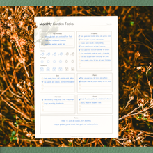 Load image into Gallery viewer, Gardening Planner & Plant Journal | Planting Calendar, Plant Care, Seed Starting, Herb Notes, Garden Planner (Botanical)