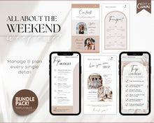 Load image into Gallery viewer, Bachelorette Itinerary Template: Personalize with our Canva Template | Mobile Itnierary for Weekend Girls Trips