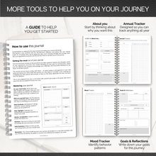 Load image into Gallery viewer, Mental Health Journal for Men | Daily Gratitude, Self Care, Intentions, Affirmations and Nutrition | A5 Mono