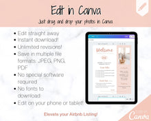 Load image into Gallery viewer, 1 Page Airbnb Welcome Poster Template, Wifi Password Sign Printable, Welcome Book, House Rules, Host, Vacation Rental, Check Out Instruction | Apricot