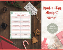Load image into Gallery viewer, Christmas Family Feud Game | Holiday Xmas Party Game Printables for the Family | Green