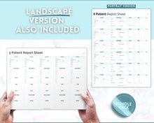 Load image into Gallery viewer, 6 Patient Nurse Report Sheet to Organize your Shifts | Nurse Brain Sheet, ICU Nurse Report Patient Assessment Template | Blue