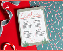 Load image into Gallery viewer, Christmas What's on Your Phone Game | Holiday Xmas Party Game Printables for the Family | Green