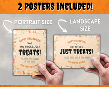 Load image into Gallery viewer, Halloween Trick or Treat sign | 'Please Take One' Printable Candy Treat Poster | Orange