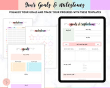 Load image into Gallery viewer, Weight Loss Tracker BUNDLE |  Fitness Planner Printable, Pounds Lost Tracker, Body Measurements & Meal Planner | Swash Rainbow