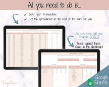 Load image into Gallery viewer, Budget Planner for Couples | Google Sheets Automated Monthly Expenses Spreadsheet | Brown