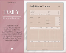 Load image into Gallery viewer, Fitness Planner Ultimate Bundle | Weight Loss, Workout, Fitness, Wellnes & Health, Meal Planner, Self Care, Habit Tracker | Lux