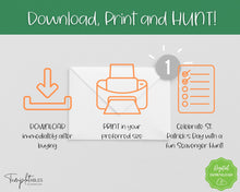 Load image into Gallery viewer, St Patricks Day Scavenger Hunt Printable Game | Kids Leprechaun Tresure Hunt Game for St Patricks Day | Pot of Gold