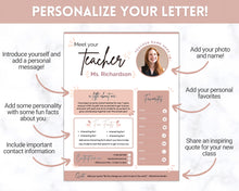 Load image into Gallery viewer, Meet the Teacher Template | Editable Introduction letter for Teachers | Brown