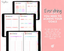 Load image into Gallery viewer, Digital GOAL Planner | GoodNotes Goals Tracker, SMART Goal Setting, Vision Board, UNDATED iPad Goal Journal | Pastel Rainbow