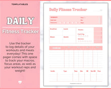 Load image into Gallery viewer, Fitness Planner Ultimate Bundle | Weight Loss, Workout, Fitness, Wellnes & Health, Meal Planner, Self Care, Habit Tracker | Hearts
