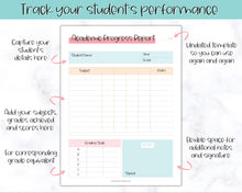 Load image into Gallery viewer, Homeschool Report Card | Printable Student Academic Progress Report Template | Colorful Sky