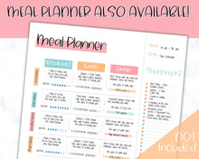 Load image into Gallery viewer, Colorful Daily Food Diary Printable |Diet & Nutrition Log, Weekly Meal Planner | Colorful Sky