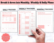Load image into Gallery viewer, Fitness Planner Ultimate Bundle | Weight Loss, Workout, Fitness, Wellnes & Health, Meal Planner, Self Care, Habit Tracker | Hearts
