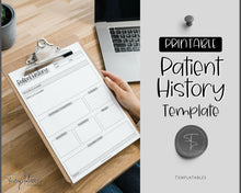 Load image into Gallery viewer, Patient History Sheet for Nursing School | Medical History Printable Report Sheet for Medical Students | Mono Sky