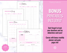 Load image into Gallery viewer, Finance Planner BUNDLE | Budget Planner Templates, Financial Savings Tracker Printables, Monthly Debt, Bill, Spending, Expenses Tracker | Brit Pink