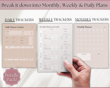 Load image into Gallery viewer, Fitness Planner Ultimate Bundle | Weight Loss, Workout, Fitness, Wellnes & Health, Meal Planner, Self Care, Habit Tracker | Lux