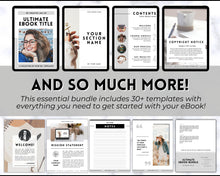 Load image into Gallery viewer, 30+ eBook Essentials Template Canva | Workbook, Worksheets & Lead Magnet for Coaches & Bloggers | Brit Mono