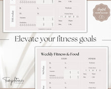 Load image into Gallery viewer, Fitness Planner Ultimate Bundle | Weight Loss, Workout, Fitness, Wellnes & Health, Meal Planner, Self Care, Habit Tracker | Lux