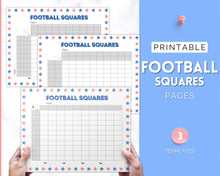 Load image into Gallery viewer, Printable Football Squares for the Superbowl | Football Betting Games, Super Bowl Squares, Football Fundraiser | 4 Color Bundle