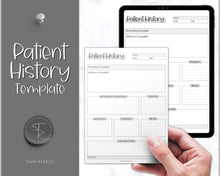 Load image into Gallery viewer, Patient History Sheet for Nursing School | Medical History Printable Report Sheet for Medical Students | Mono Sky