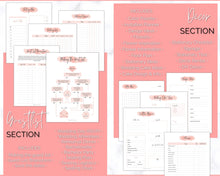Load image into Gallery viewer, Wedding Planner Printable BUNDLE | Wedding Binder, Checklist, Budget, Wedding Day Schedule & To Do List Planner Book | Pink Watercolor
