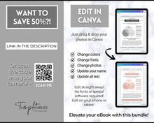 Load image into Gallery viewer, 30+ eBook Essentials Template Canva | Workbook, Worksheets & Lead Magnet for Coaches & Bloggers | Brit Mono