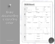 Load image into Gallery viewer, SBAR Nurse Brain Report Sheet | ICU Nurse Report, RN Nursing, New Grad, Patient Assessment, Printable Template | Sky Mono
