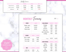 Load image into Gallery viewer, Finance Planner BUNDLE | Budget Planner Templates, Financial Savings Tracker Printables, Monthly Debt, Bill, Spending, Expenses Tracker | Brit Pink