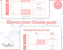 Load image into Gallery viewer, Fitness Planner Ultimate Bundle | Weight Loss, Workout, Fitness, Wellnes & Health, Meal Planner, Self Care, Habit Tracker | Hearts