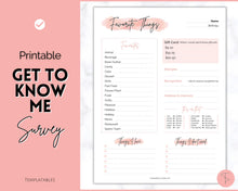 Load image into Gallery viewer, Get To Know Me Printable Game |  Get To Know You Ice Breaker Game | Employee Favorite Things, Team Building, Christmas Party | Pink