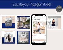 Load image into Gallery viewer, 130 REALTOR Instagram Templates. Editable Real Estate Canva Template Pack. Instagram Square Posts & Stories. Social Media Marketing Graphics