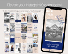 Load image into Gallery viewer, 130 REALTOR Instagram Templates. Editable Real Estate Canva Template Pack. Instagram Square Posts & Stories. Social Media Marketing Graphics