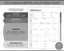 Load image into Gallery viewer, SBAR Nurse Brain Report Sheet | ICU Nurse Report, RN Nursing, New Grad, Patient Assessment, Printable Template | Sky Mono