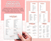 Load image into Gallery viewer, Wedding Planner Printable BUNDLE | Wedding Binder, Checklist, Budget, Wedding Day Schedule & To Do List Planner Book | Pink Watercolor
