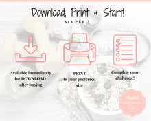 Load image into Gallery viewer, EDITABLE 75 SOFT Challenge Tracker | 75soft Printable Challenge, Fitness & Health Planner | Pink Watercolor