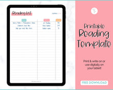 Load image into Gallery viewer, FREE - Reading Log Printable for Kids | Reading List, Summer Reading Challenge, Reading Journal & Book Tracker | Colorful Sky