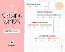 Load image into Gallery viewer, Sinking Funds Tracker BUNDLE | Printable Savings, Budget & Finance Trackers | Colorful Sky