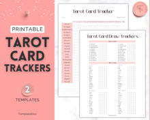 Load image into Gallery viewer, Tarot Card Trackers & Monthly Readings | Learn Tarot Card Readings, Tarot Spreads | Beginner Tarot Planner Workbook, Grimoire & Cheat Sheets | Pink