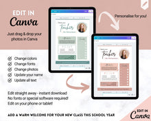 Load image into Gallery viewer, Meet the Teacher Template | Editable Introduction letter for Teachers | Brown