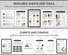 Load image into Gallery viewer, 140+ eBook Template Canva, Workbook, Worksheets & Lead Magnet for Coaches, Bloggers. Opt In, Charts, Checklists, Planners, Webinar, Challenges | Brit Mono