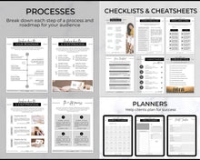 Load image into Gallery viewer, 140+ eBook Template Canva, Workbook, Worksheets & Lead Magnet for Coaches, Bloggers. Opt In, Charts, Checklists, Planners, Webinar, Challenges | Brit Mono