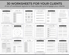 Load image into Gallery viewer, 140+ eBook Template Canva, Workbook, Worksheets & Lead Magnet for Coaches, Bloggers. Opt In, Charts, Checklists, Planners, Webinar, Challenges | Brit Mono